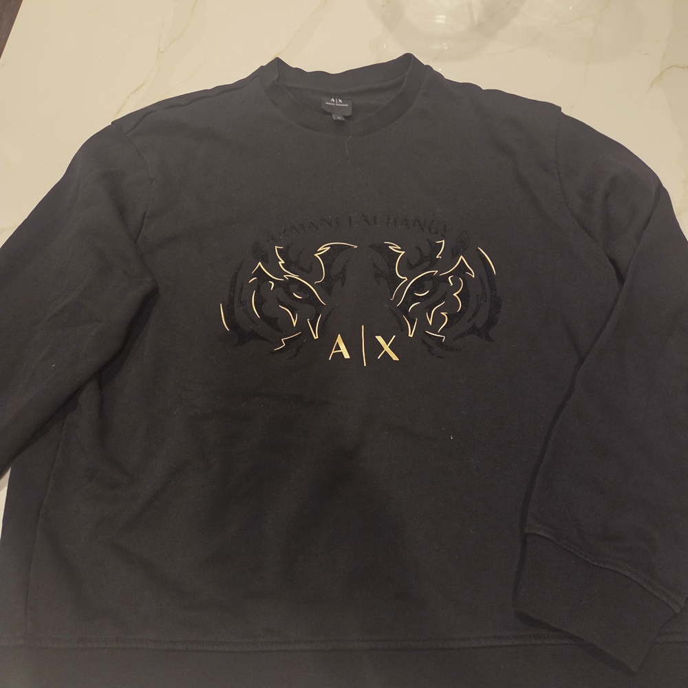 Armani Exchange Black Sweatshirt and Joggers Set - Picture 2 of 4